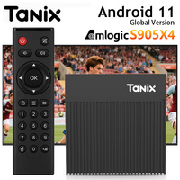 Tanix X4 Amlogic S905X4 Smart TV Box Android 11 4G 32G 64G 2.4G &5G Dual Band Wifi 100M 4K HD Smart Set Top Box AV1 Media Player
