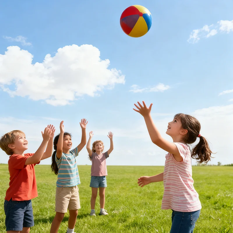 Giant Beach Balls, Large Inflatable Balls Rainbow Color Big Plastic Toys for Kids and Adults, Summer Pool Games, Backyard Fun,