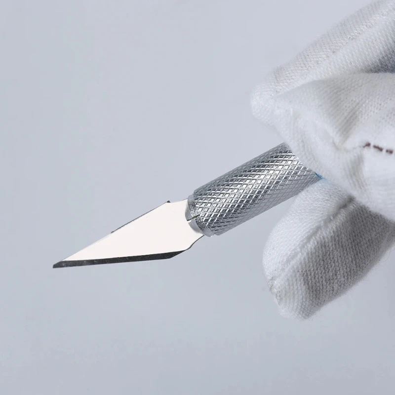 DIY Repair Hand Tools Non-Slip Metal Scalpel Knife Tools Kit Cutter Engraving Craft knives + 5pcs Blades Mobile Phone PCB