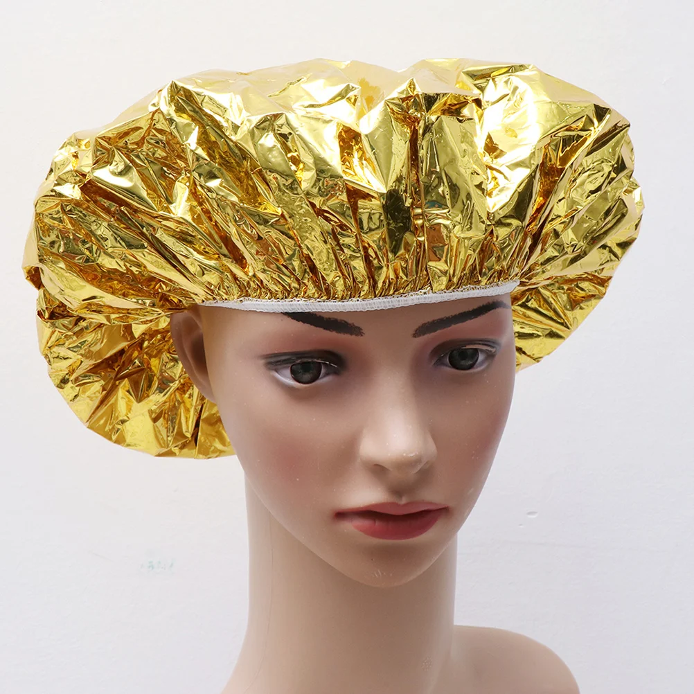 

10pcs Aluminum Foil Hair Caps Heat Insulation Dustproof Hairdressing Cap For Spa Coloring Treatment Home Salon Use Golden