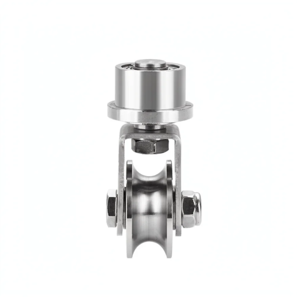For Meixuanye 304 Stainless Steel Swivel Pulley Wheel Sliding Door Track Roller V U H Groove Bearing Accessory