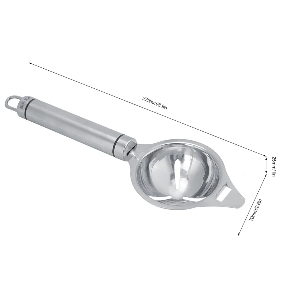 Stainless Steel Egg Separator Cracking Spine Easy Separation Egg Yolk White Divider Hanging Hole Easy to Clean Yolk Sieve