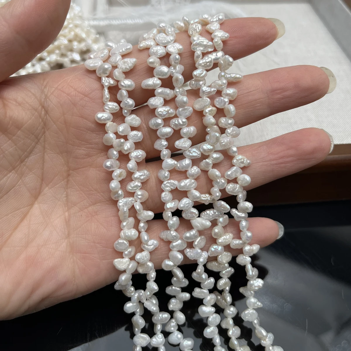 4-5mm White Natural Freshwater Pearls Irregular Shape Semi-Finished Beads for Jewelry Making DIY Necklace Bracelet Accessories