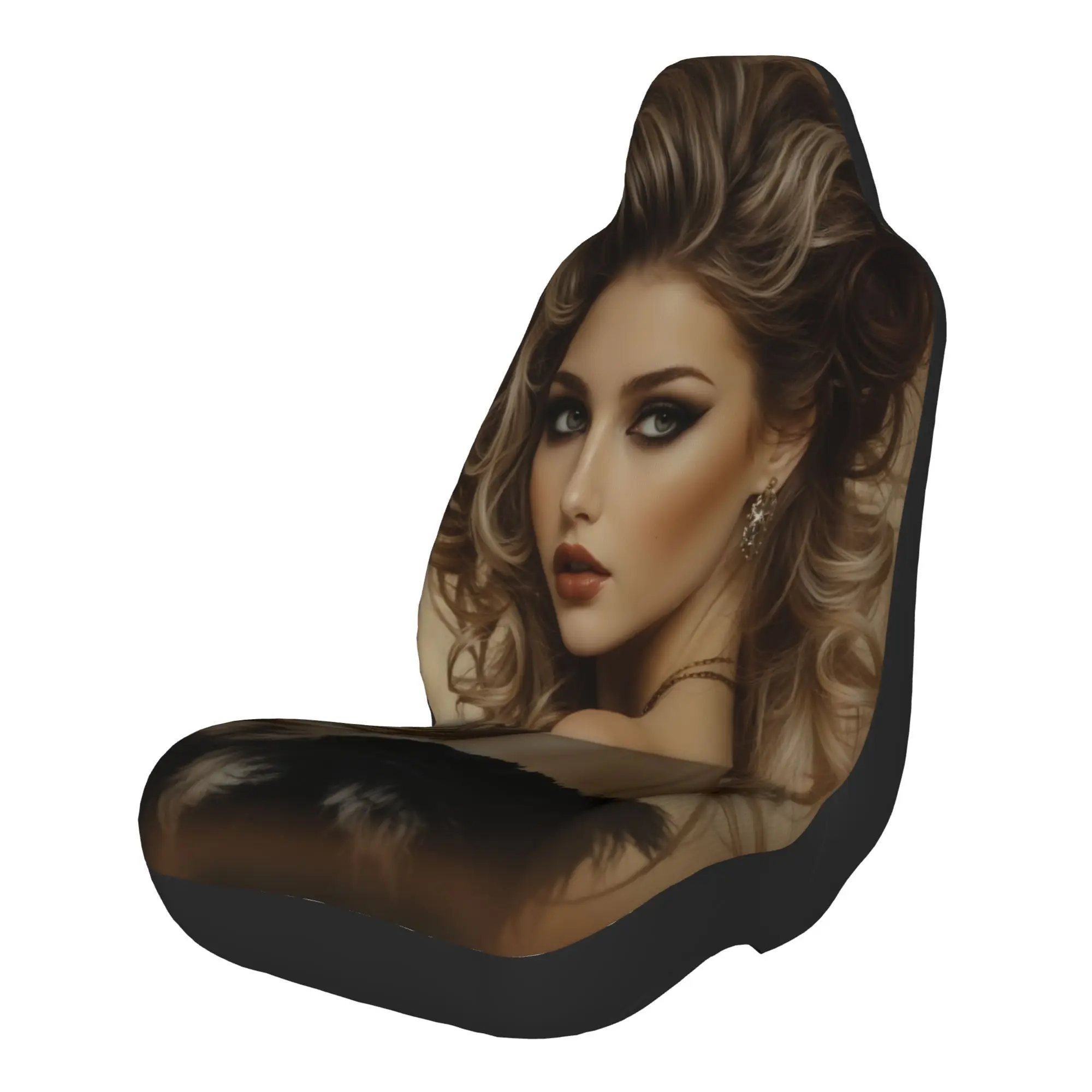 Set Of 2 Stylish Curly Hairstyles Paired With Striking Eye Makeup And A Fur Collar. Car Seat Covers That Fit For All Types Of Ve