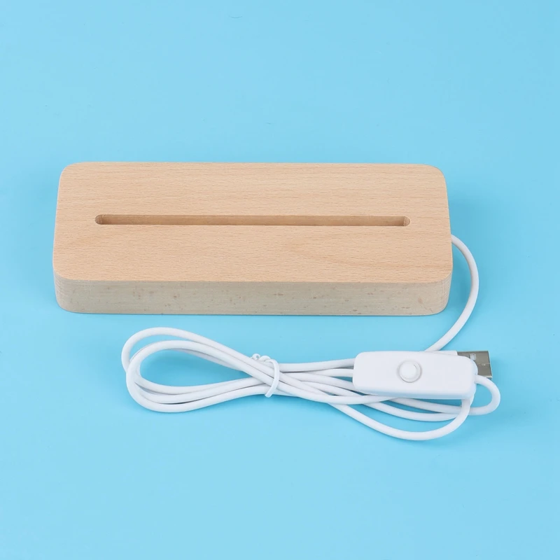JFBL Hot Wooden Rectangle Light Base,Wood Base,Wooden LED Light Base Rotating Display Stand Lamp Holder Lamp Base
