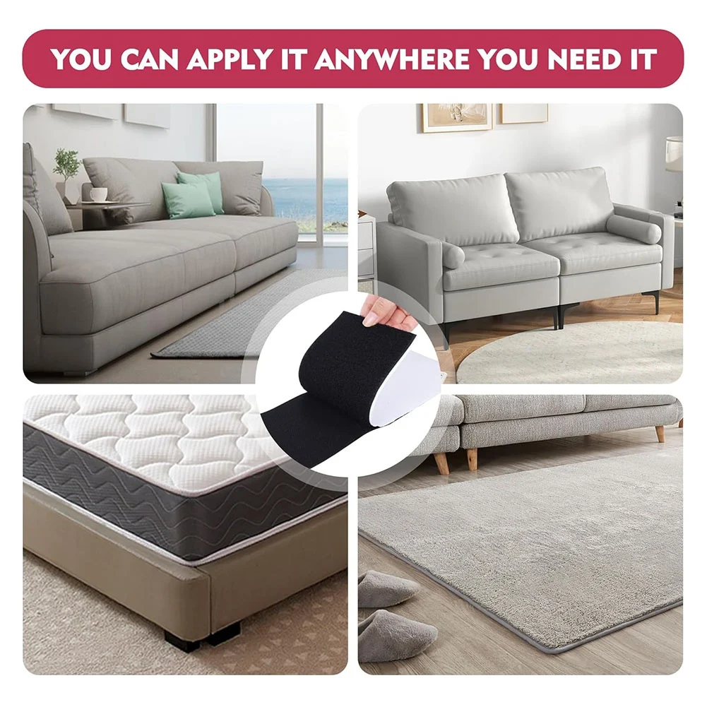 

Легкие ленты на липучке 4,3 дюйма x 20 футов для подушек дивана, с клеевым слоем, предотвращают скольжение подушек на диване