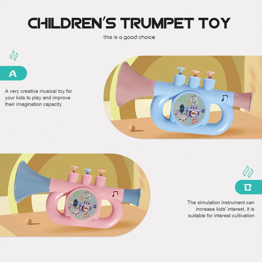 3 個のカラフルな子供用ミュージカルトランペット吹奏楽器教育シミュレーションホーン子供の学習用トランペット吹奏おもちゃ