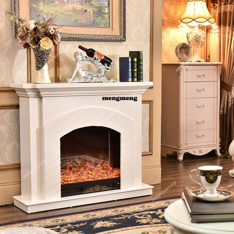 

Simulation fire heating fireplace decorative cabinet, electric heating mantel European simple interior
