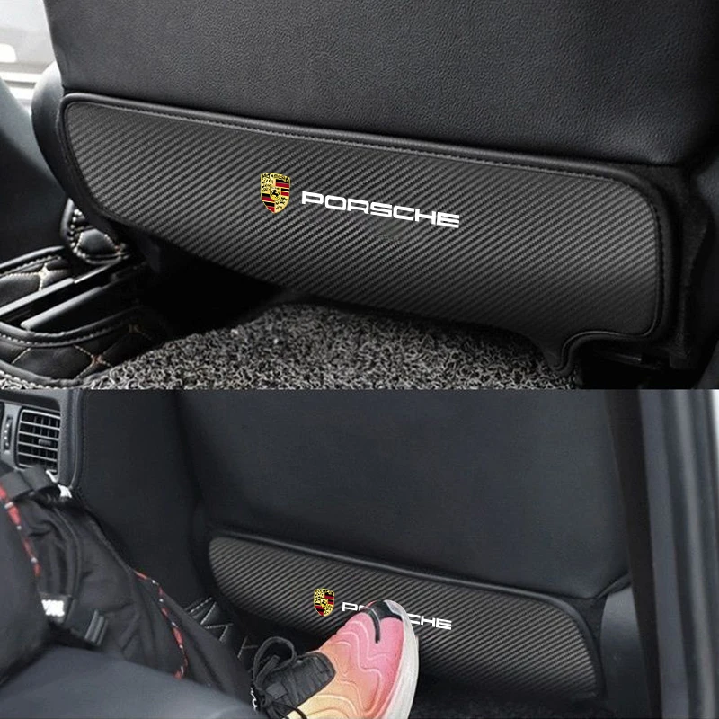 1PC Universal New Car Back Protector Cover Seat Back Anti-Kick Cushion Pad for Porsche Cayenne Panamera Macan 911 718 Cayman 918