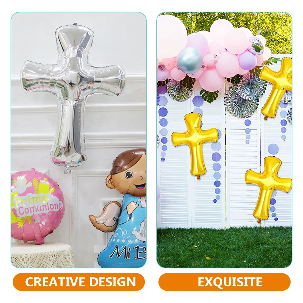 

6Pcs Cross Shape Balloon Baptism Party Decoration Foil Balloons Large Cross Balloons for Birthday Baby Shower Communion