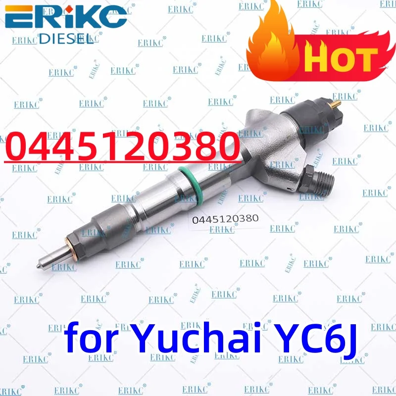 

0445120380 0 445 120 380 J2000-1112100-A38 0445120380 Diesel Common Rail Fuel Injector 0445120380 for Yuchai YC6J ERIKC