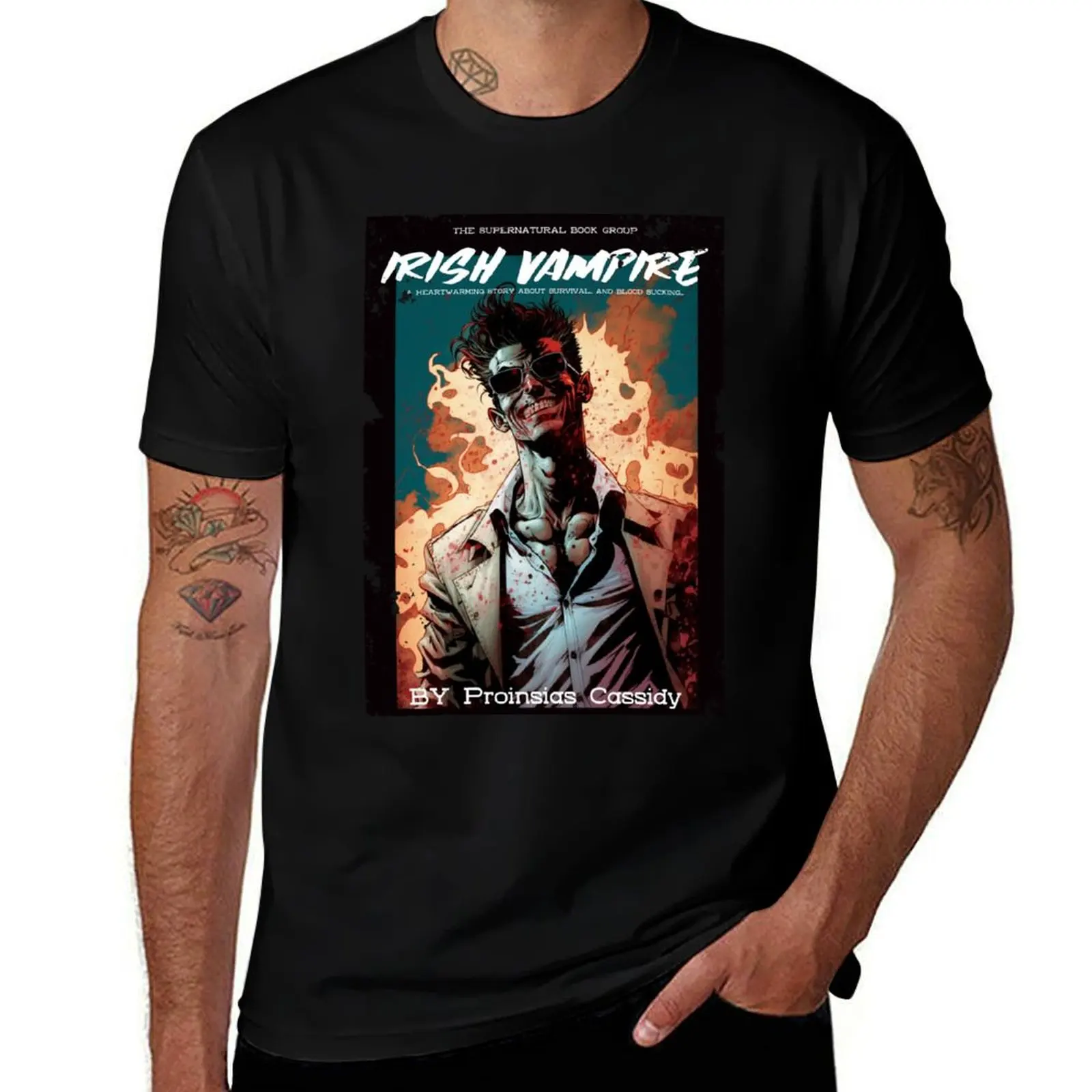 Irish vampire, proinsias Cassidy comic book cover, fan art T-Shirt anime figures anime t shirts slim fit t shirts for men