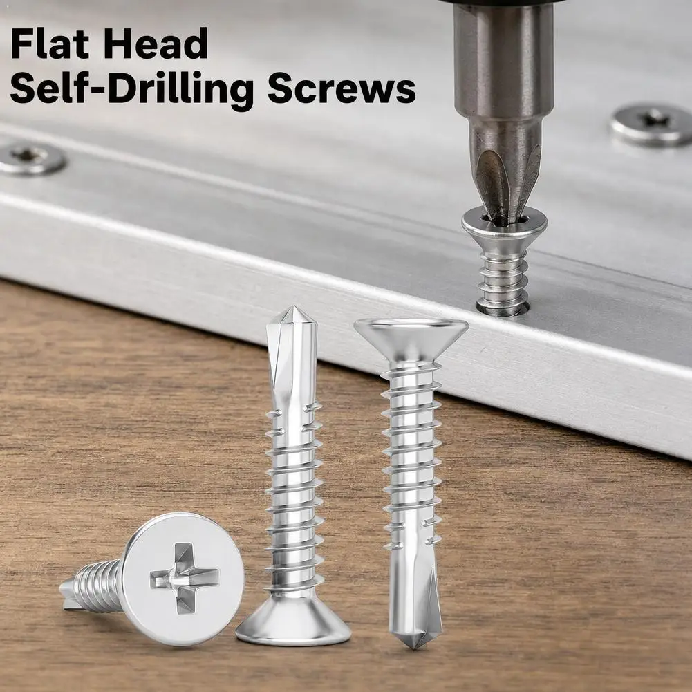 Stainless Steel Self-drilling Screws Metal Expansion Screws Kit Self Tapping Screws Pipe Drilling Plug Fastener Bolt Anchors