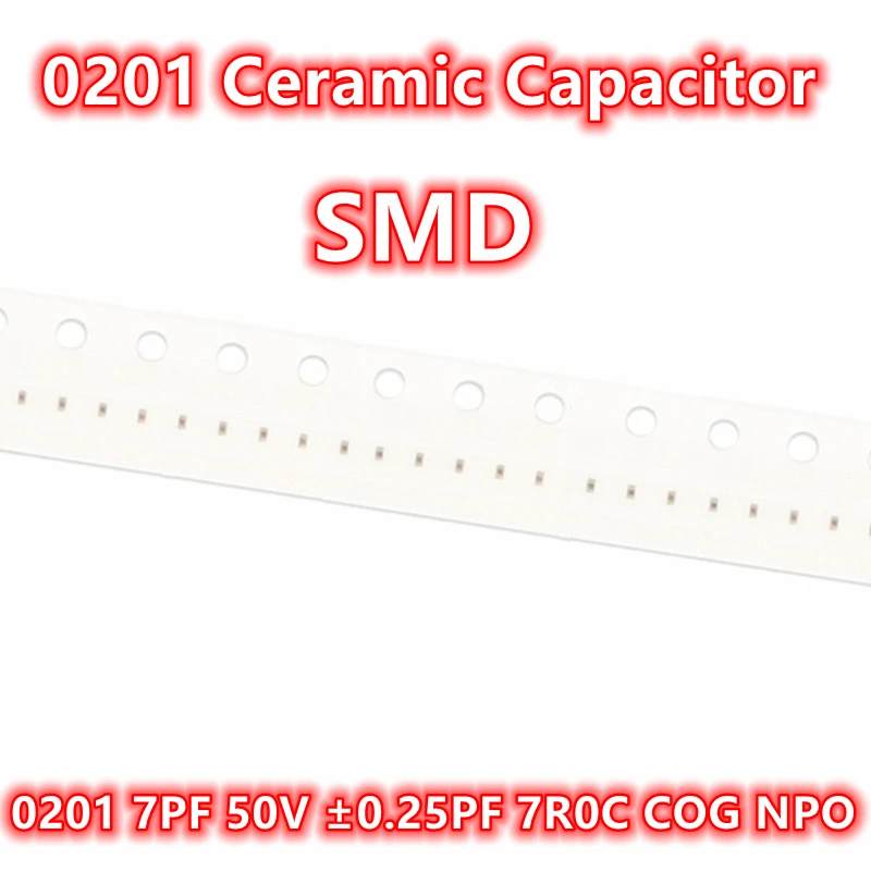 (100pcs) Original 0201 7PF 50V ±0.25PF 7R0C COG NPO SMD Ceramic Capacitor IC