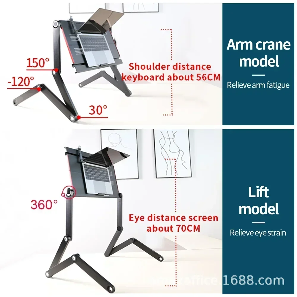 Portable Folding Adjustable Height Computer Desk for Lying In Bed Gaming Studying and Reading Laptop Table Stand Lazy Workbench