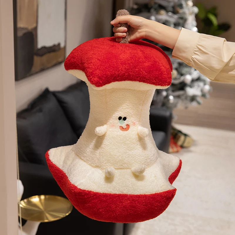 1pc 55cm 박제 빨간색과 녹색 사과 코어 던져 베개 플러시 이형 머리 침대 장식 쿠션 사무실 허리에 대 한 베개 잠자는