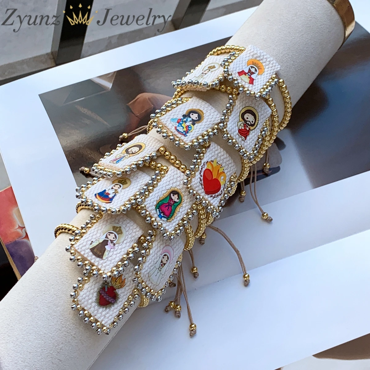 5PCS, New Love Bracelet for Women Handmade Pulseras Golden Copper Beads Religious jewelry Boho Trendy Accessories