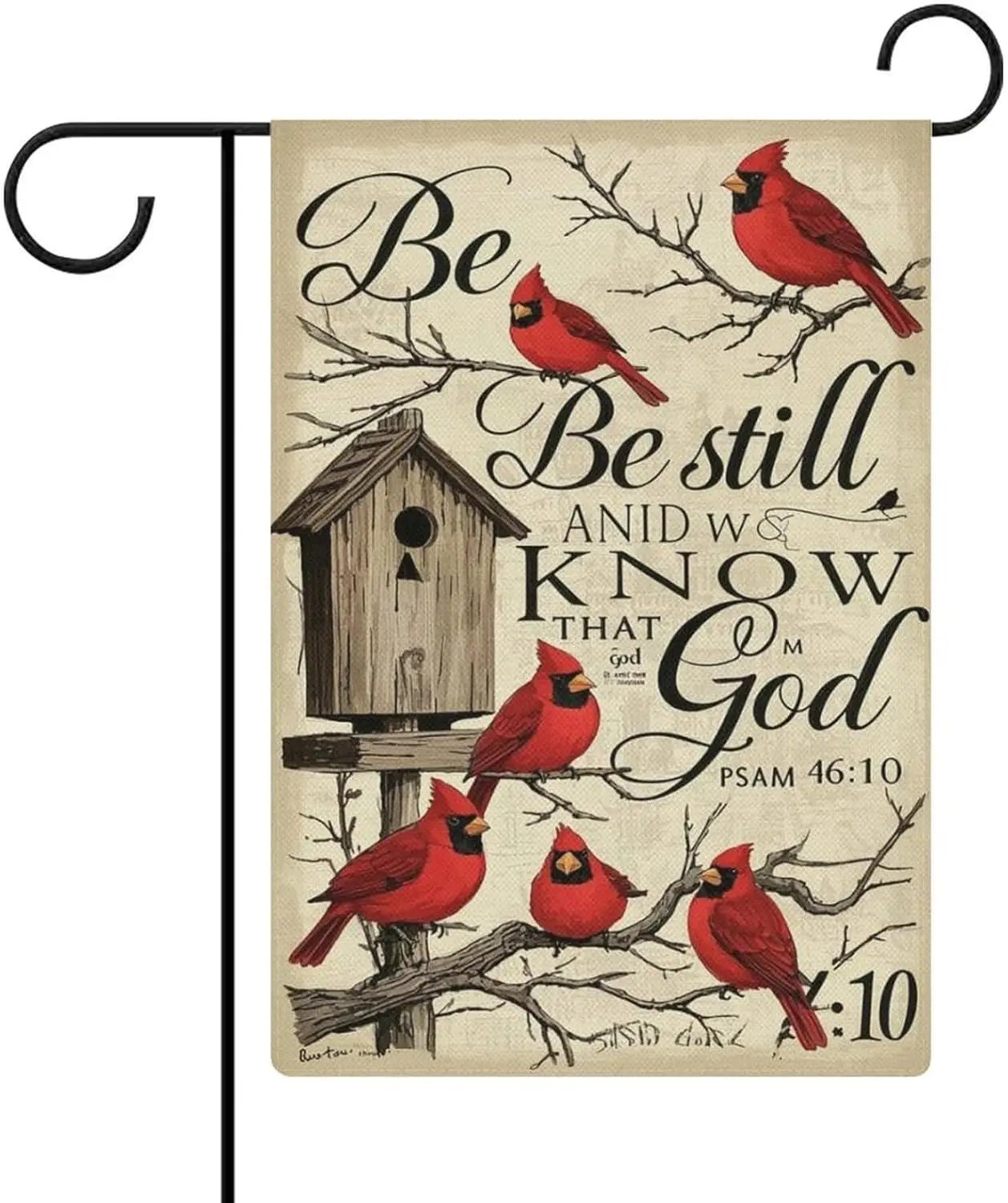 Bible Verse Be Still And Know That I Am God Psalm Garden Flag 12x18 Inch Double Sided for Outside Small Burlap Welcome Yard  EEZ