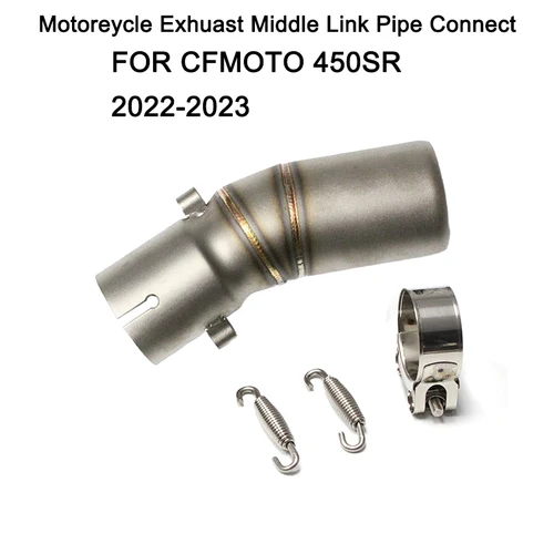 Para sistema de escape de motocicleta CF450SR, tubo de escape de acero inoxidable modificado, sección media para CFMOTO 450SR 2022 2023 años
