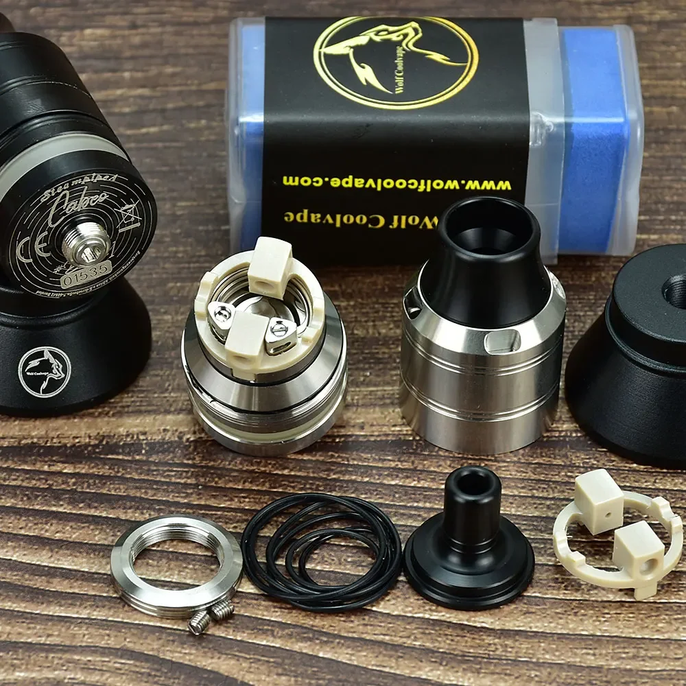 Wolfcoolvape Cabbones DL / MTL RTA vape mtl tank rta Reflowdable precious Atomizer SION SS 5ml Single Coil 24mm RTA Atomizer Sizes K