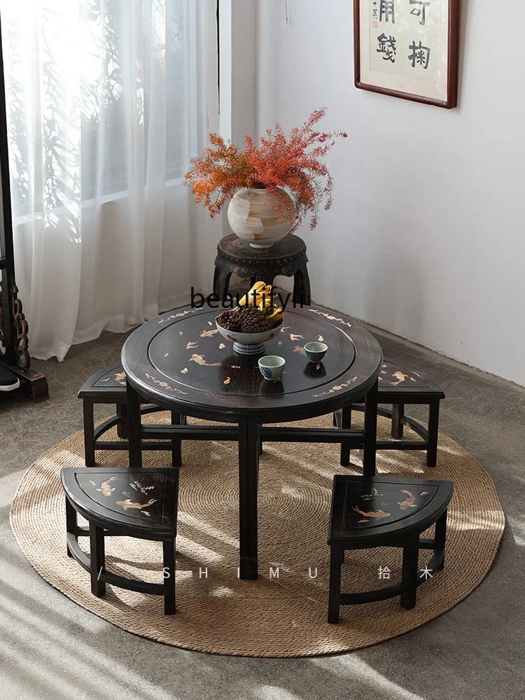 A50 Small tea table balcony kang several living room coffee table black sandalwood Chinese household tatami