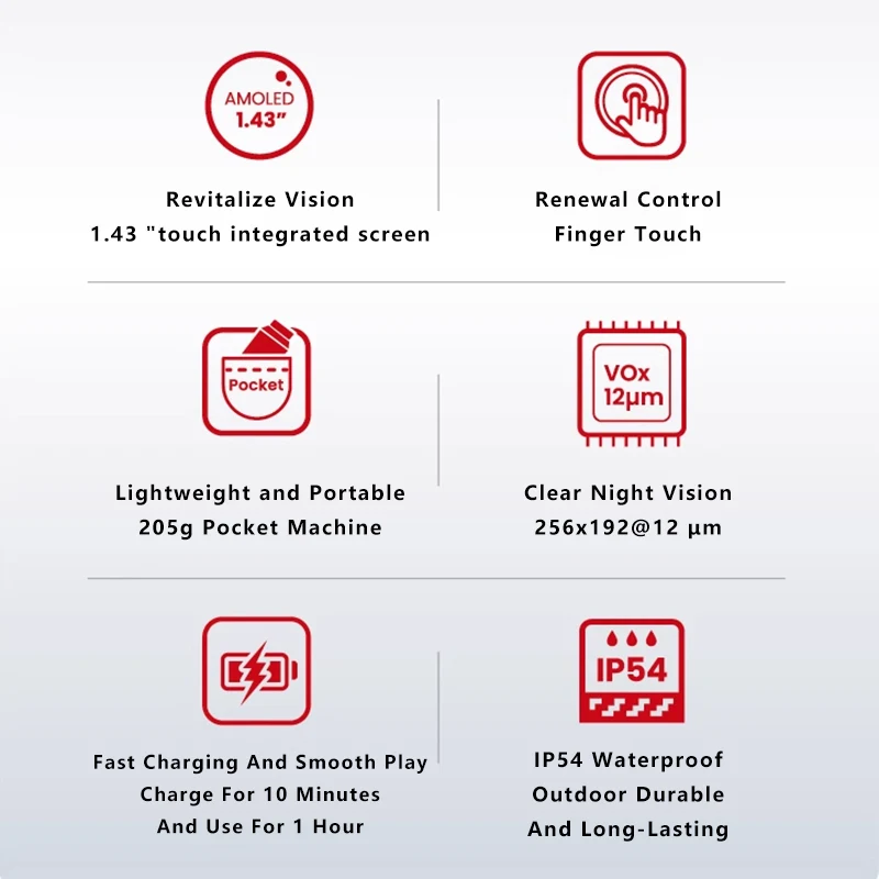 Инфракрасный тепловизор, ночной монокуляр, охотничий монокуляр IP54 с экраном, перекрещенный волос, прицеление, приложение для записи видео, подключение