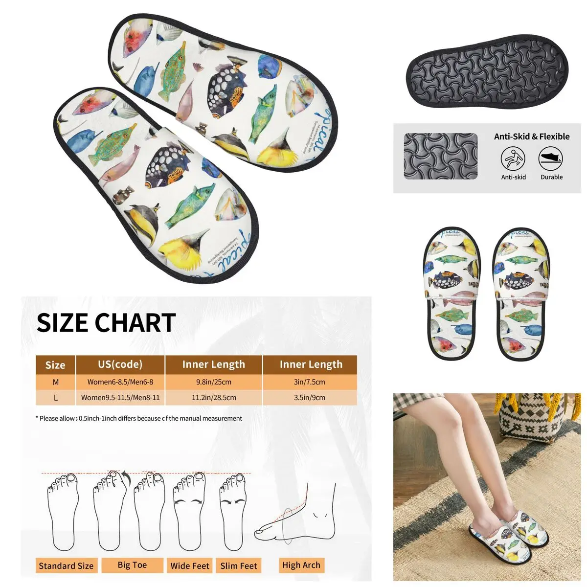 

Various Colorful Tropical Fish Men Women Furry slippers,fashion pantoufle homme Home slippers