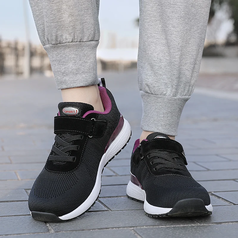 Women's Walking Shoes  Fabric Upper Breathable Comfortable Middle-aged and Elderly Platform  Free of Freight and Low Price