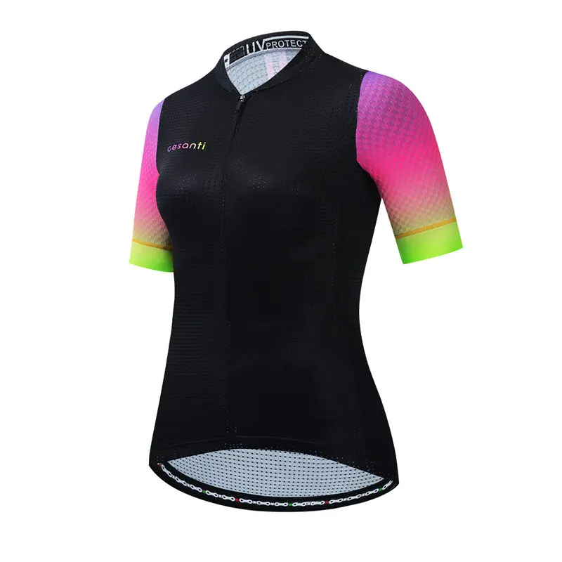 CESANTI Women Cycling Jersey Short Sleeve Summer Lady Bicycle Clothing Breathable Female Outdoor Sport Bike Wear