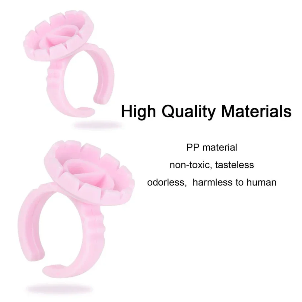 100個入りボリュームグルーリングカップ、まつげファン用、タトゥー顔料ホルダー、コンテナ、グルーホルダー、ブロッサムカップ、まつげエクステサプライヤー