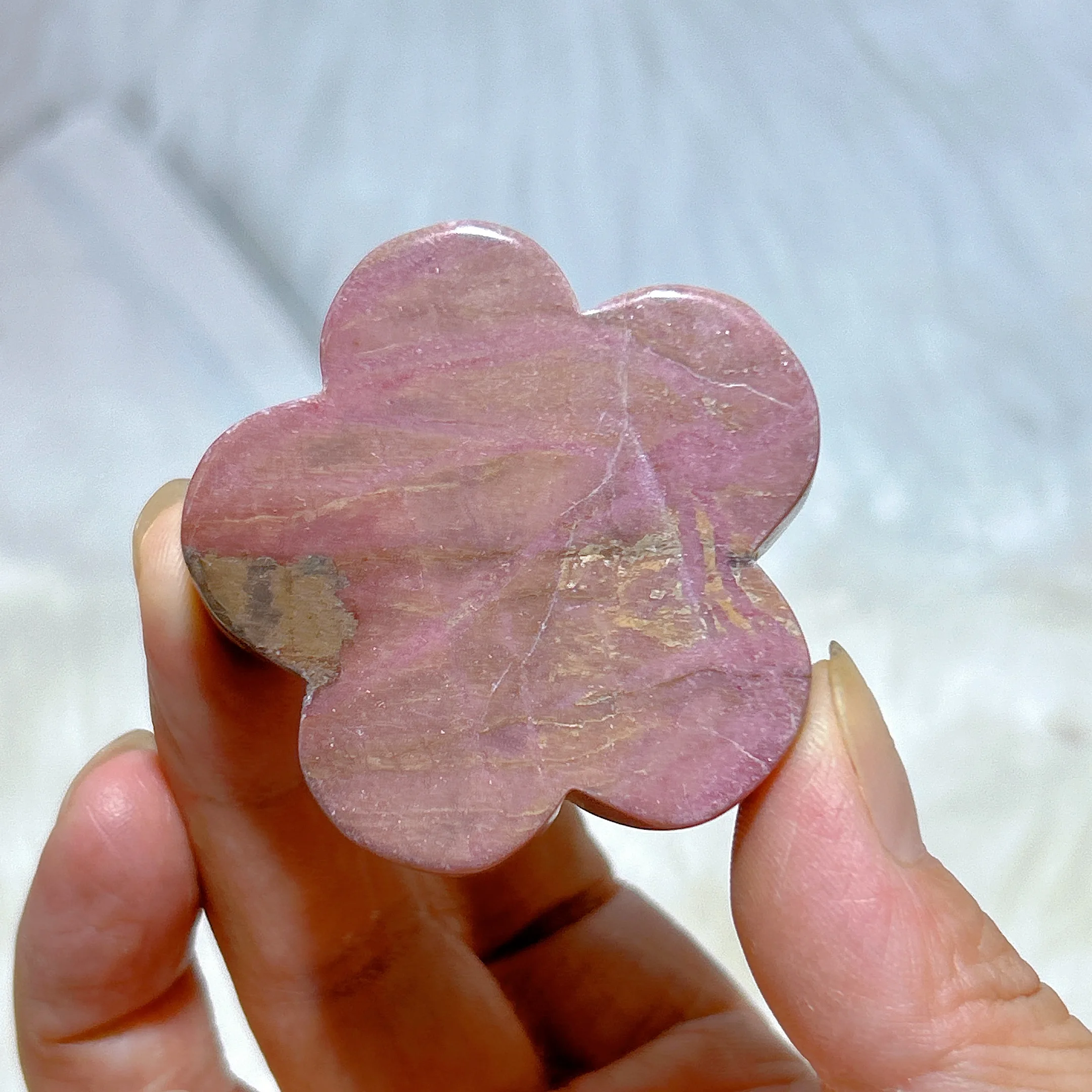 High Quality Natural Crystal Rhodonite Flower Healing Crafts Polished Gemstone Reiki Energy Home Decoration Gift
