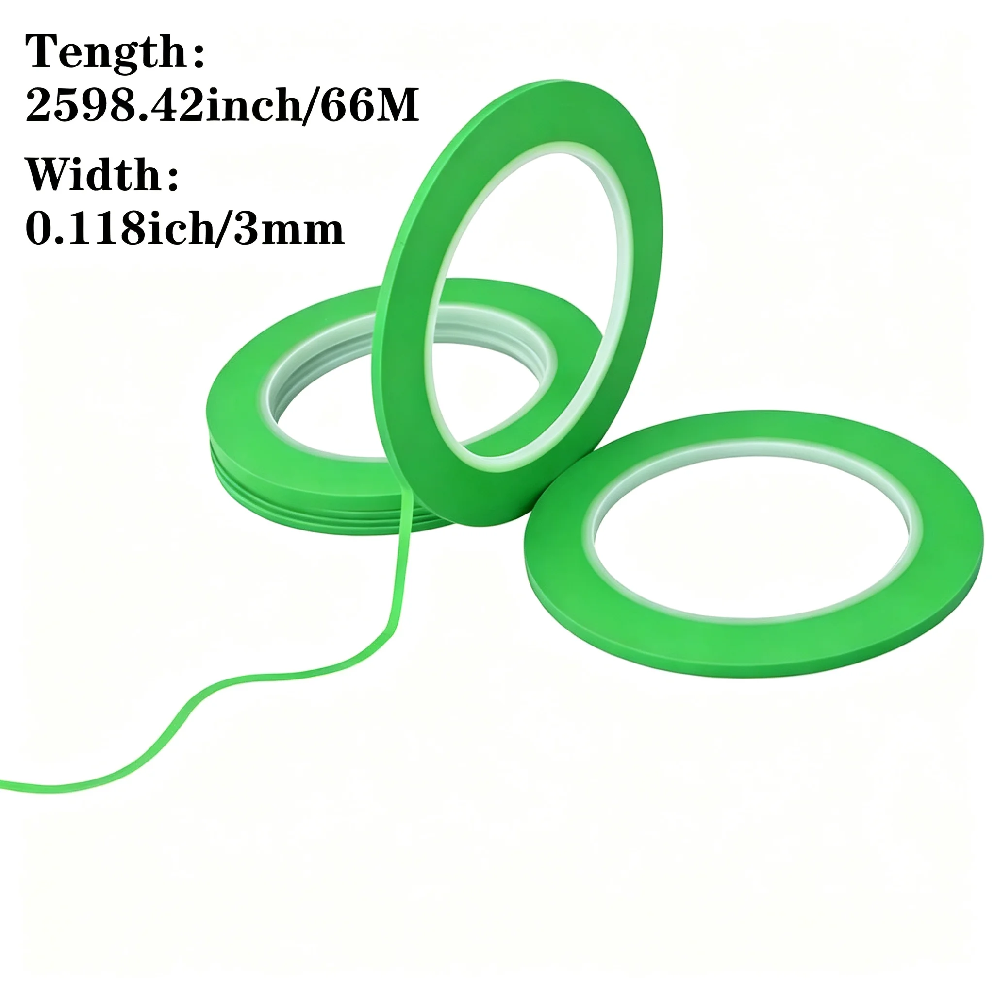 6 rolls Green Fine Line Masking Tape High Temp Automotive Paint Curves Helmet Decoration Model Craft Precision Pinstripe