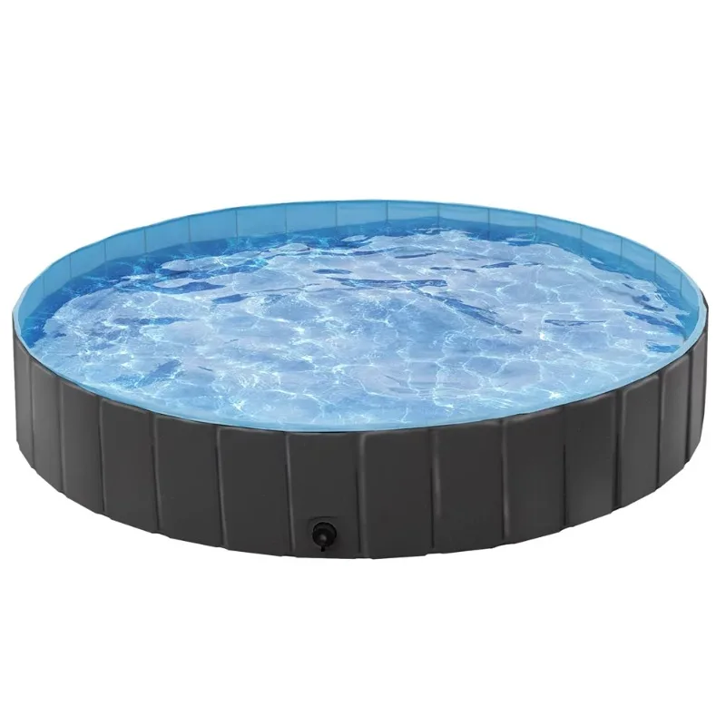 

Foldable Indoor/Outdoor Pet Swimming Pool, Bath Tub, Wading Pool for Dogs and Cats, Black, XX-Large, 63"