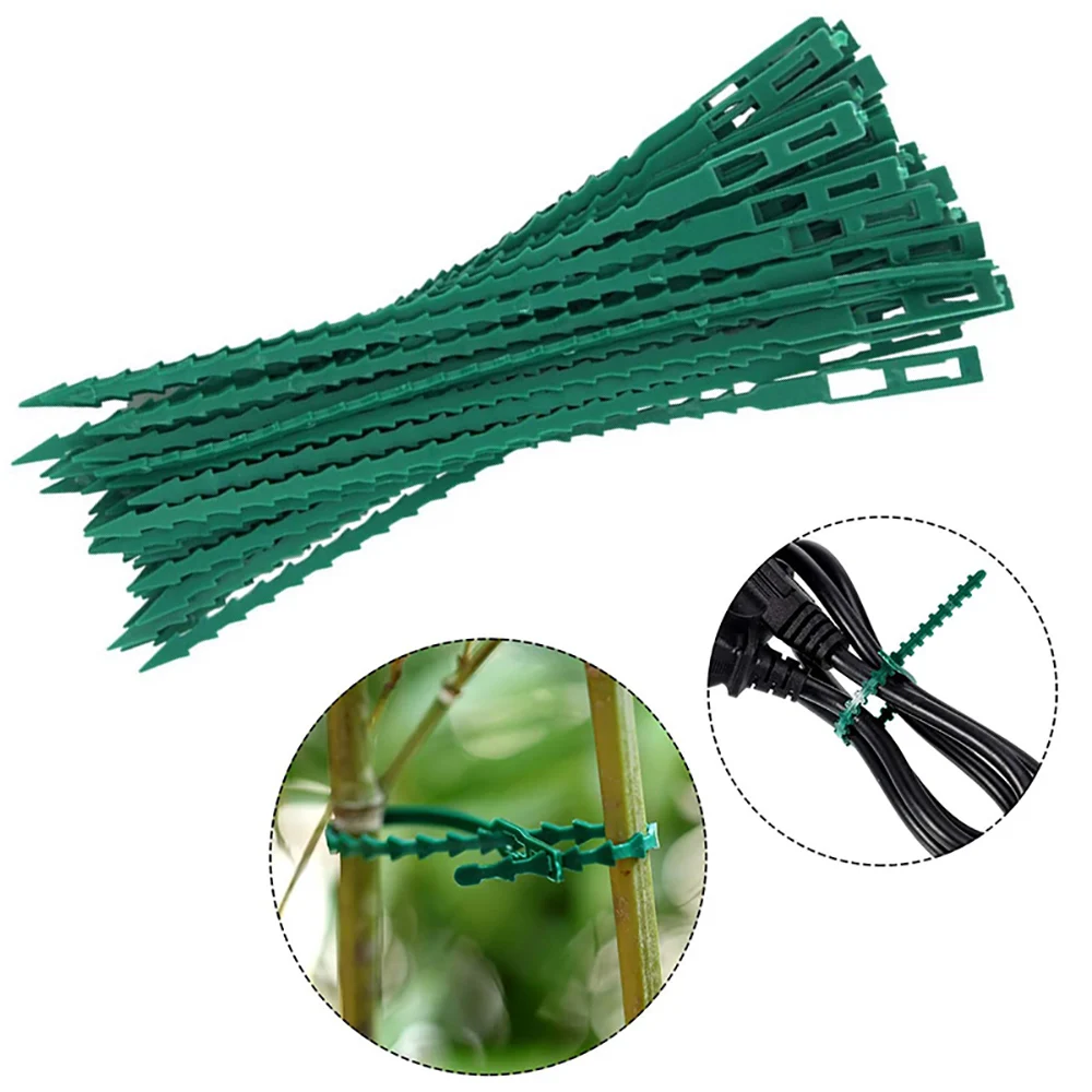 50pcs Adjustable Plastic Plant Cable Ties Reusable Garden Fastener Ties Plant Support Tree Climbing 13.5CM Cable Ties Tools