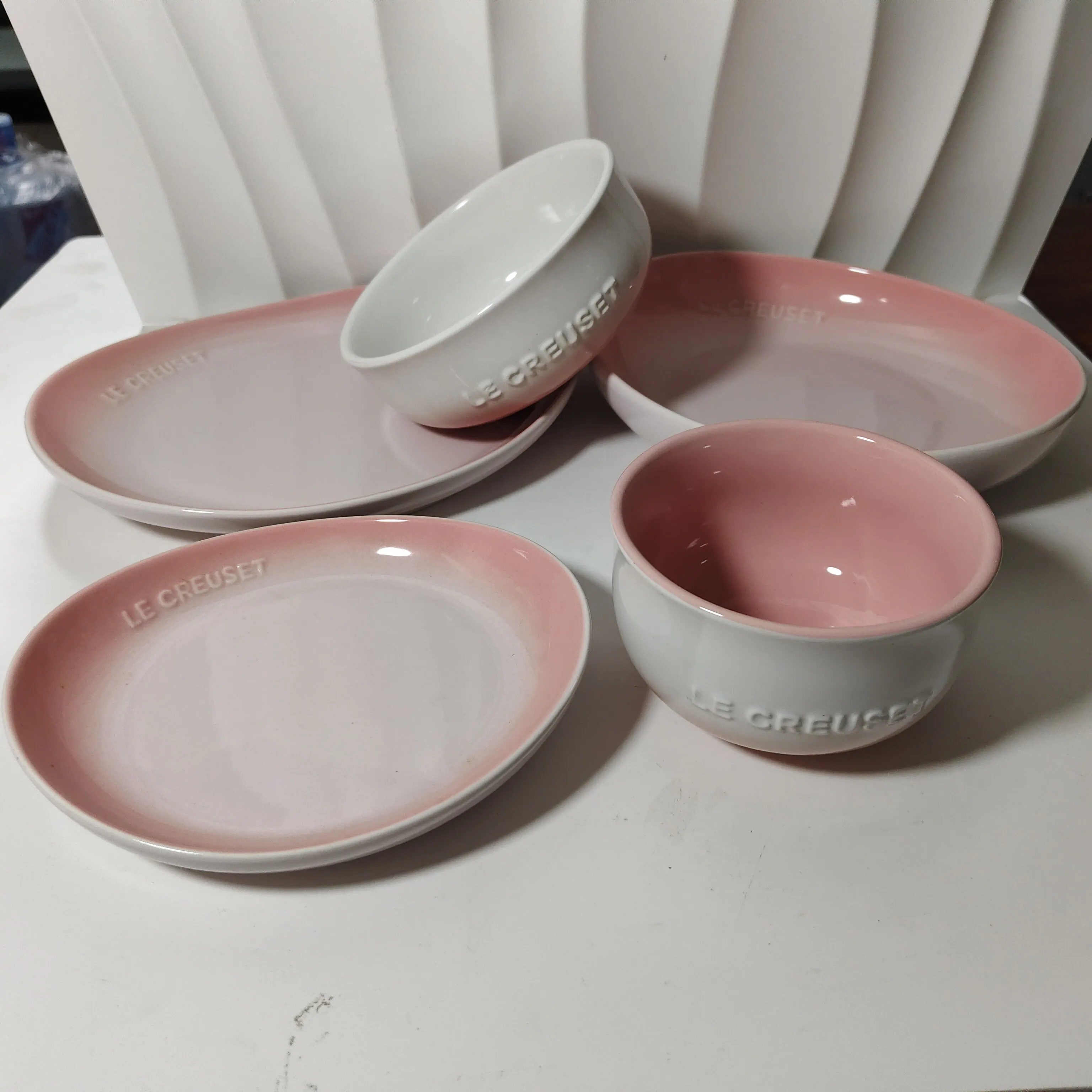 Ceramic Gradual Change Color Practical Oval + Underglaze Color Plate Warbler Tail Purple Ceramic Cool Color