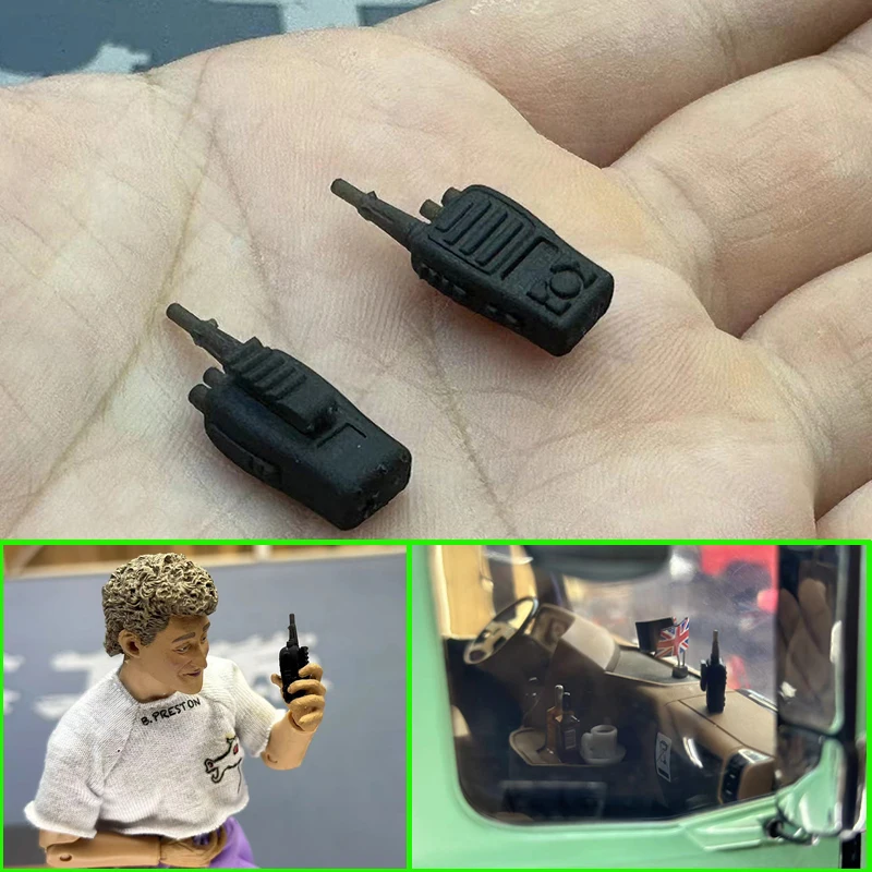 Simulation Mini Walkie Talkie Model Machine Decoration for 1/10 RC Crawler Car Traxxas TRX4 SCX10 RC4WD D90 1/14 Tamiya RC Truck