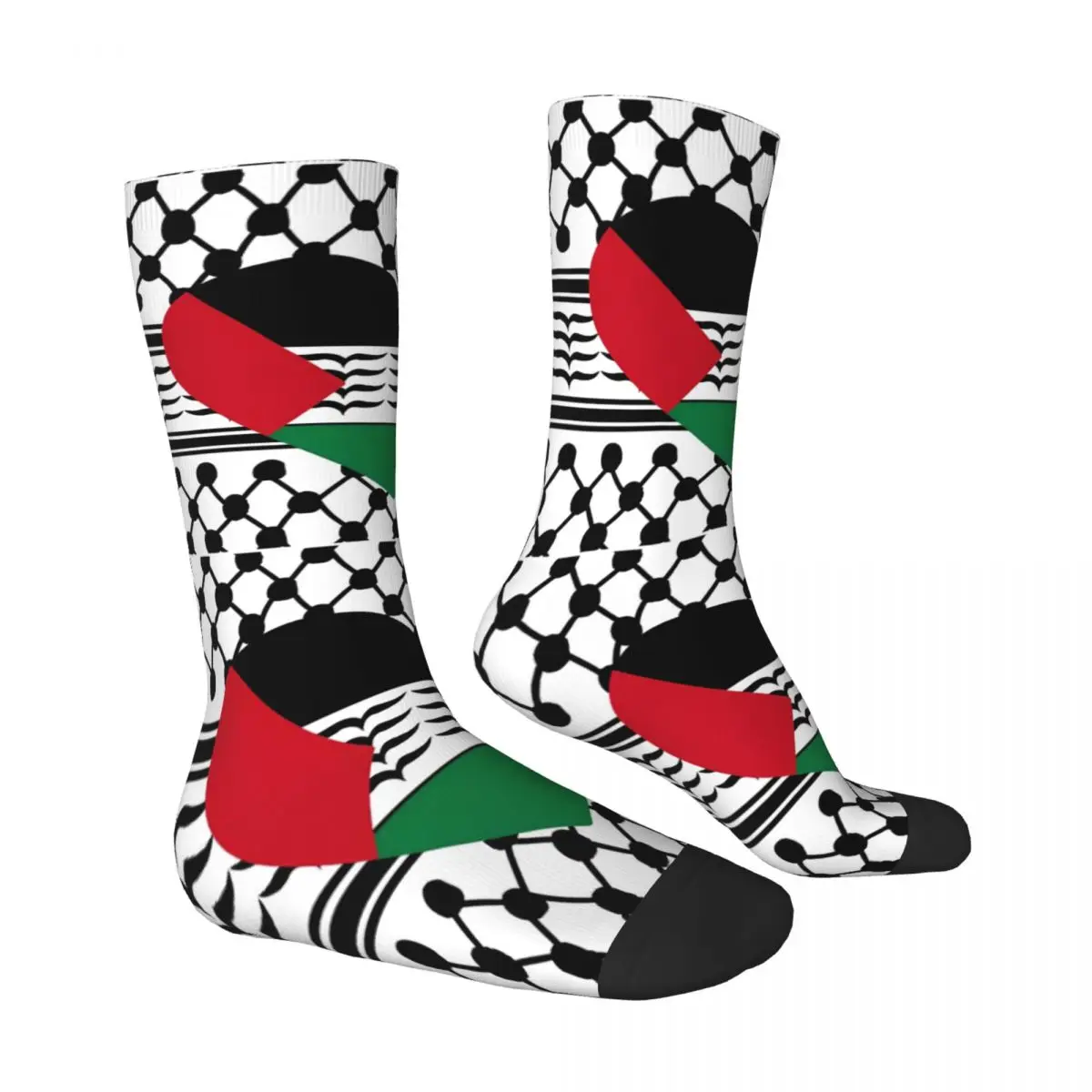 Chaussettes imprimées coordonnantes unisexes pour hommes, bas respirants doux, chaussettes de cyclisme, sensation de Palestine, mode hivernale