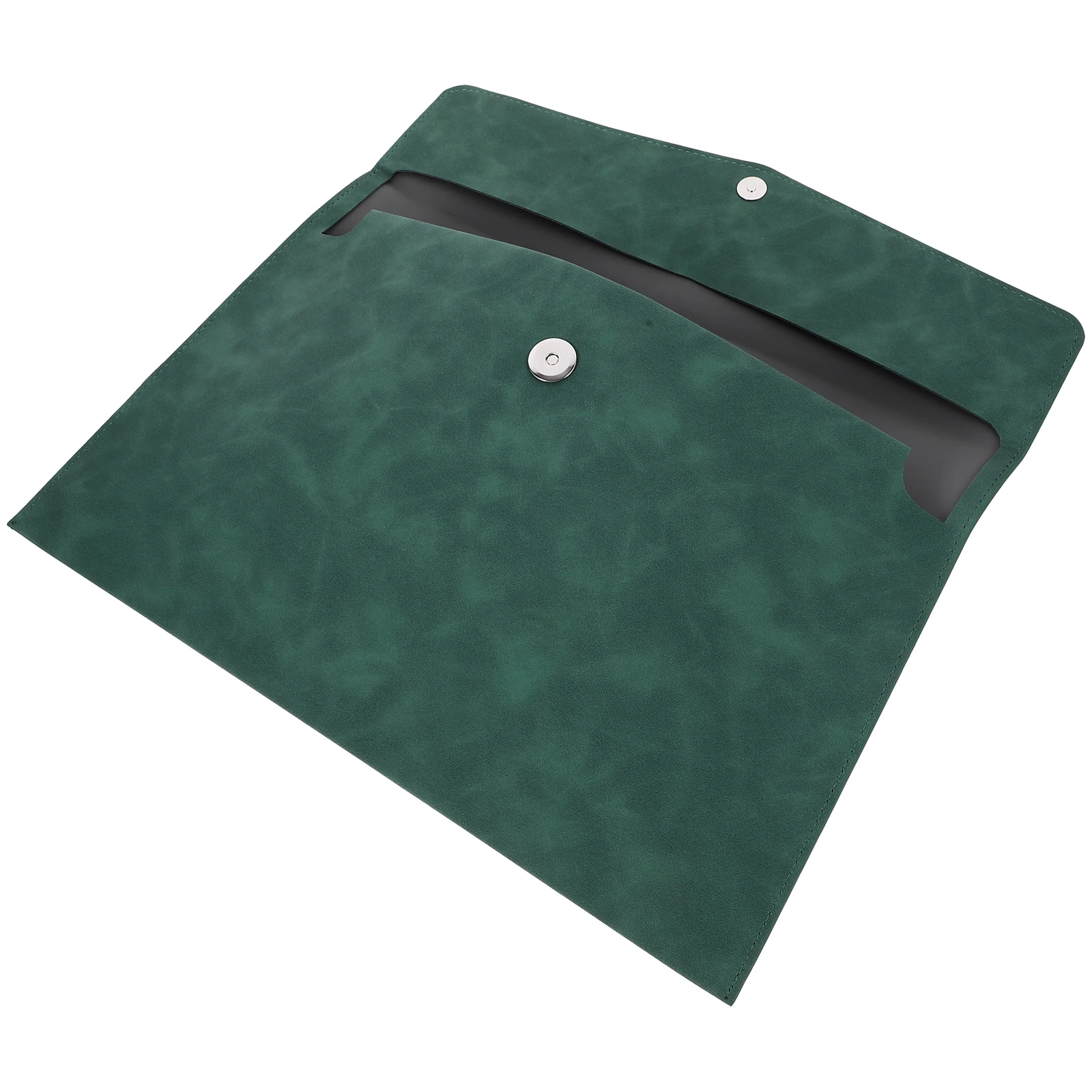 

Faux Document Bag Button Closure File Pouch Portable Storage Organizer For Office Men Travelers Receipts Money