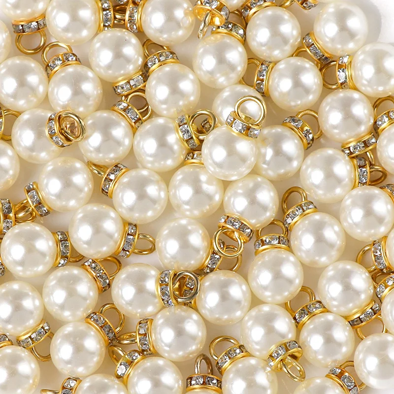 20 Stück eingelegte Strass-Imitationsperlen, Kunstperlen-Anhänger für Kleidung, Ohrringe, DIY, Handwerk, Schmuckherstellung, 8/10/12/14/16 mm – Detail 1