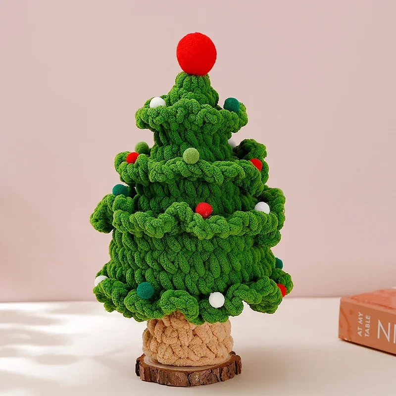 New Christmas Tree Pure Handmade Wool Knitted Finished Products Holiday Decoration Christmas Creative Gifts   árbol de navidad