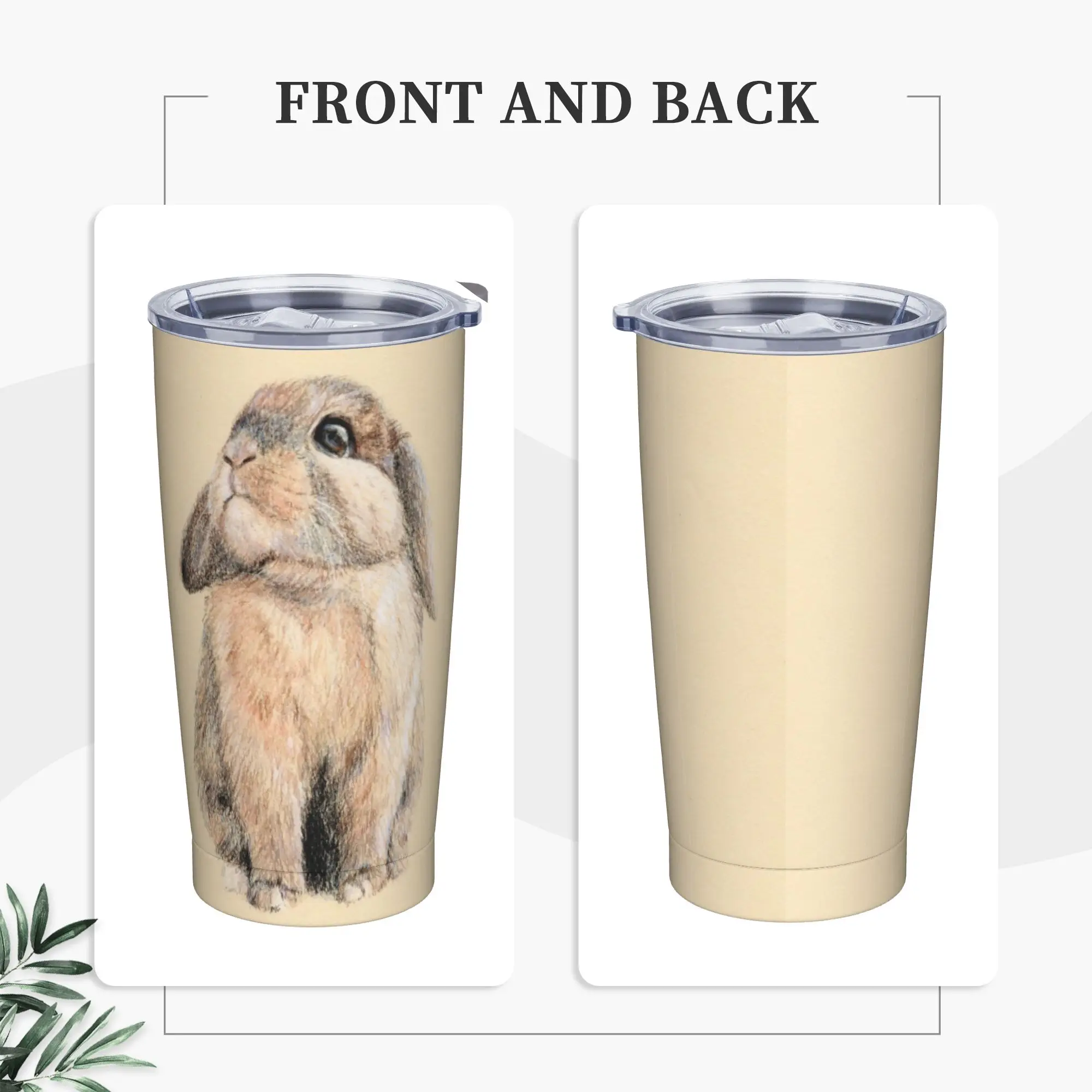 Little Peter Rabbit Insulated Tumbler with Straws Lid Lovely Bunny Pet Animal Print Vacuum Coffee Mugs Car Bottle Cups, 20oz
