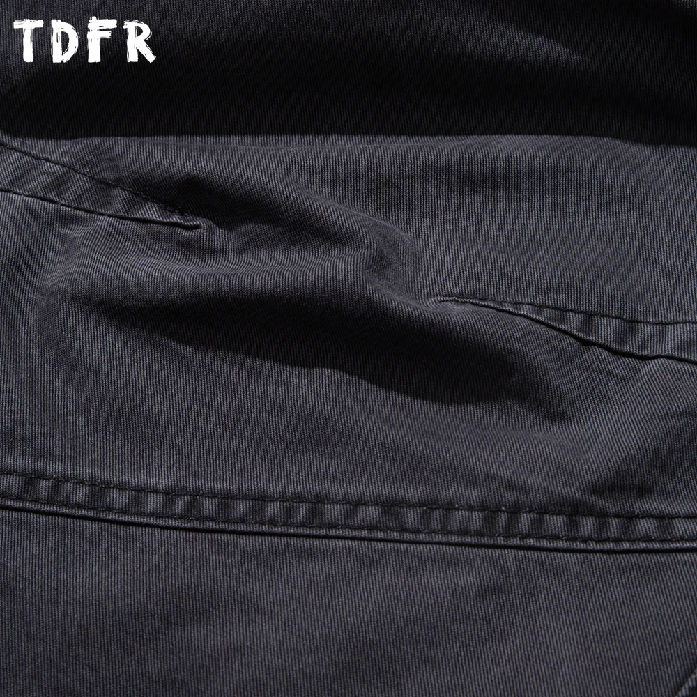 ウォッシュド加工のダメージ加工プリーツカーゴパンツ メンズ スプライス レトロ サファリスタイル ゴムウエスト ワイドレッグ バギーパンツ