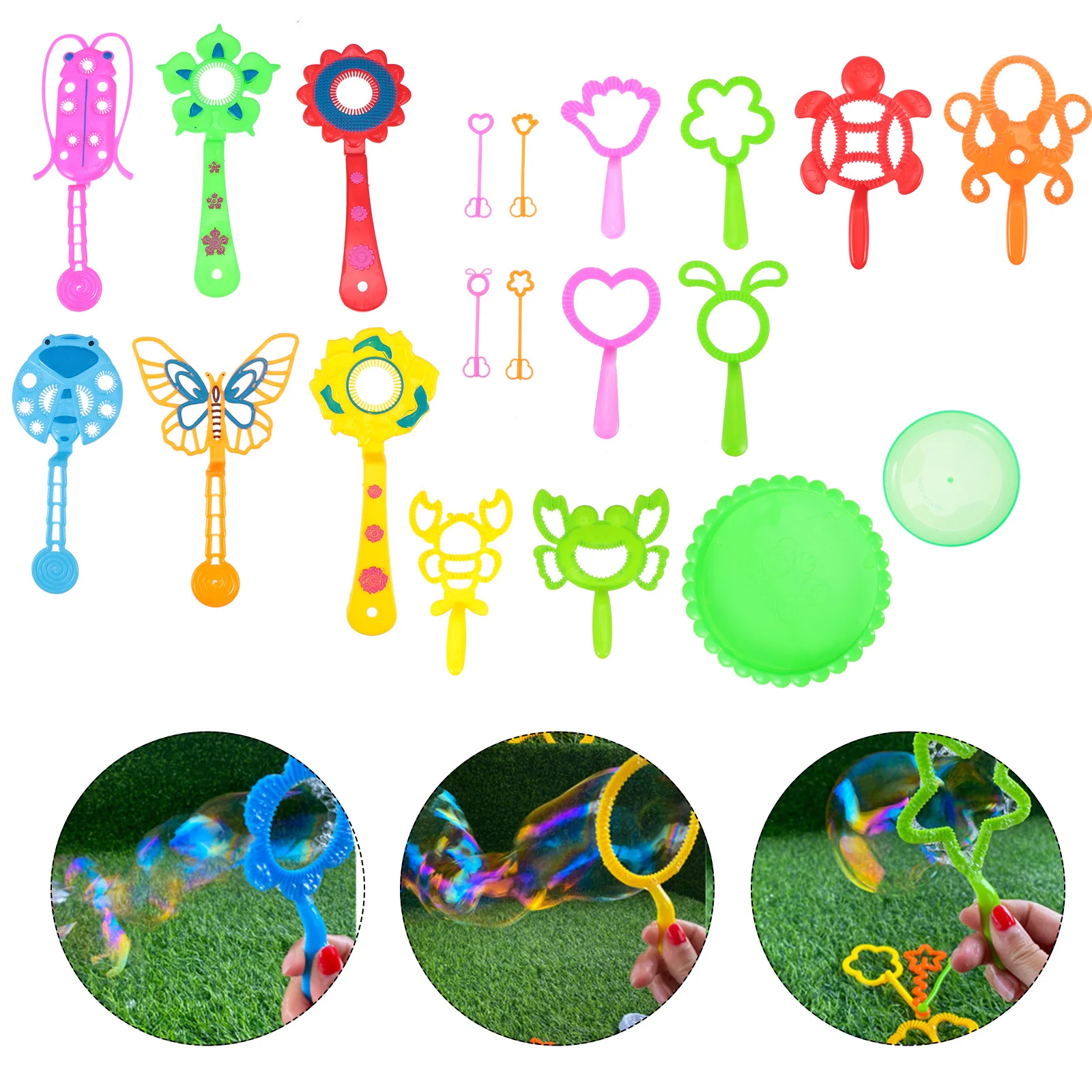 3 Sets Seifenblasen-Zauberstab-Set, sicheres Material, blasender Seifenblasen-Maker für Kleinkinder, mehrere Seifenblasen gleichzeitig, Hof-Park-Geburtstagsfeier