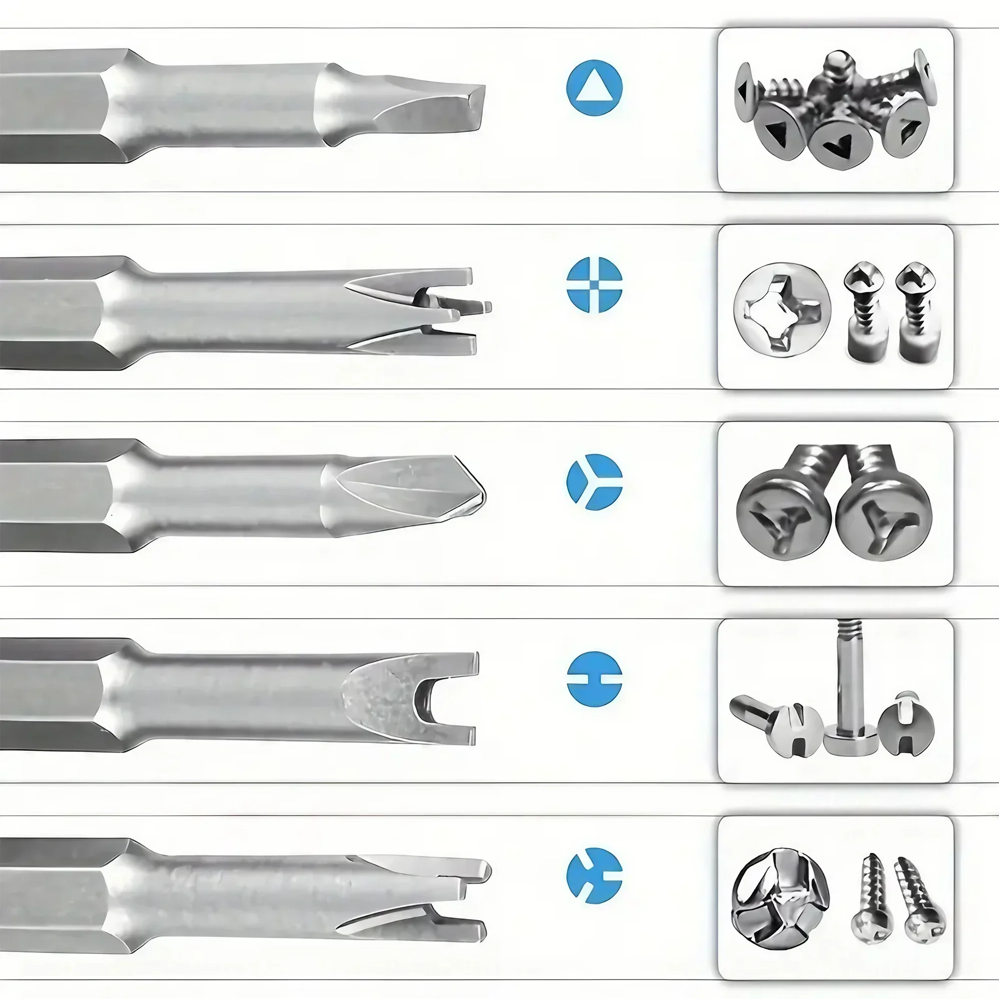 STONEGO 5/7/13pcs Special-shaped Screwdriver Set, 50mm Magnetic Chrome-Vanadium Bits for Repair, Y-Type Triangle Cross 3-Point