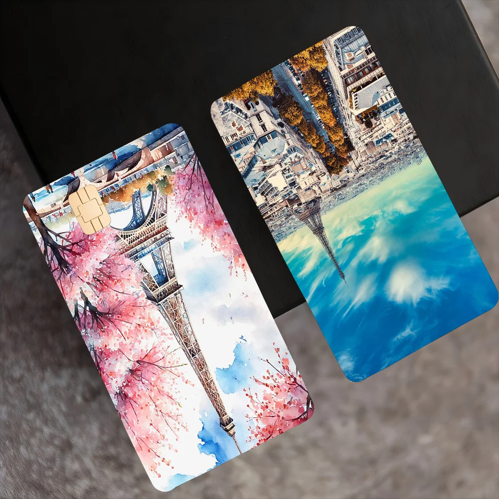 Art Eiffelturm in Paris Anmie Sticker Film Skin Cover für Kreditkarte Debit Bankkarte Front