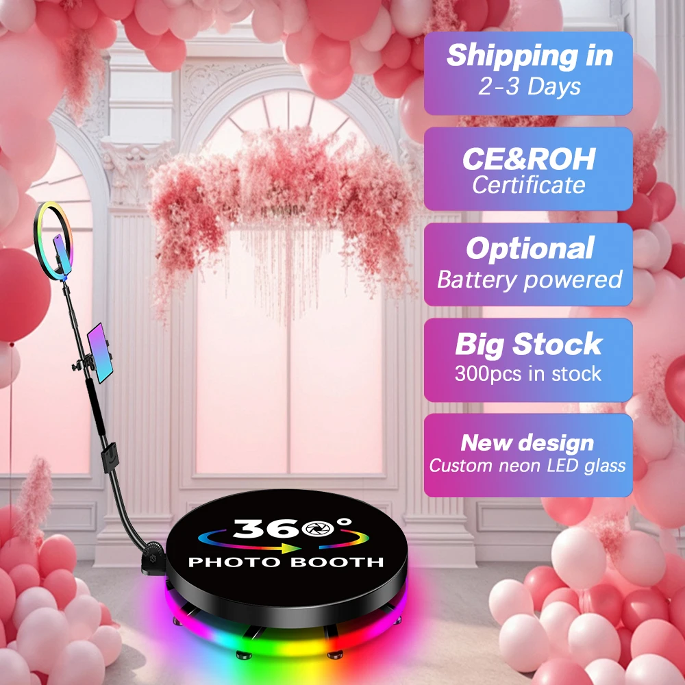 

US/EU Warehouse 360 Spin Photo Booth 360 Degree Booth With Flight Case Packing For Weddings Parties Celebrations Receptions