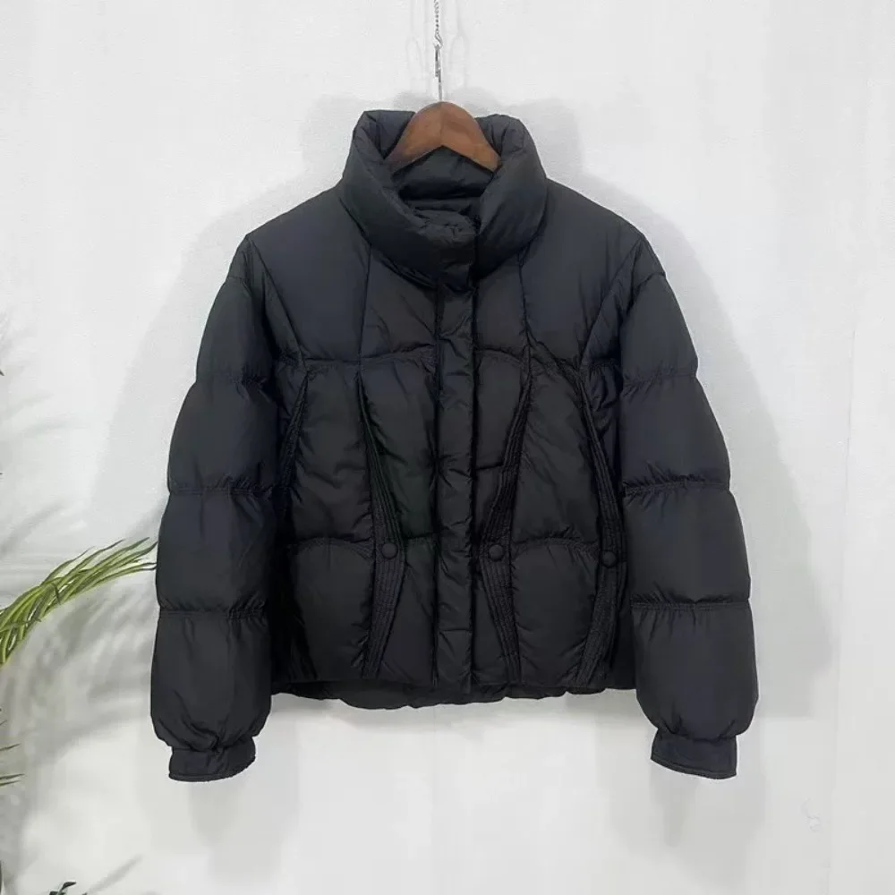 

Large Lapel Thick Loose Warm Short Down Jacket Women's Winter Short Duck Down Jacket Casual High-end Outerwear Puffer Jacket