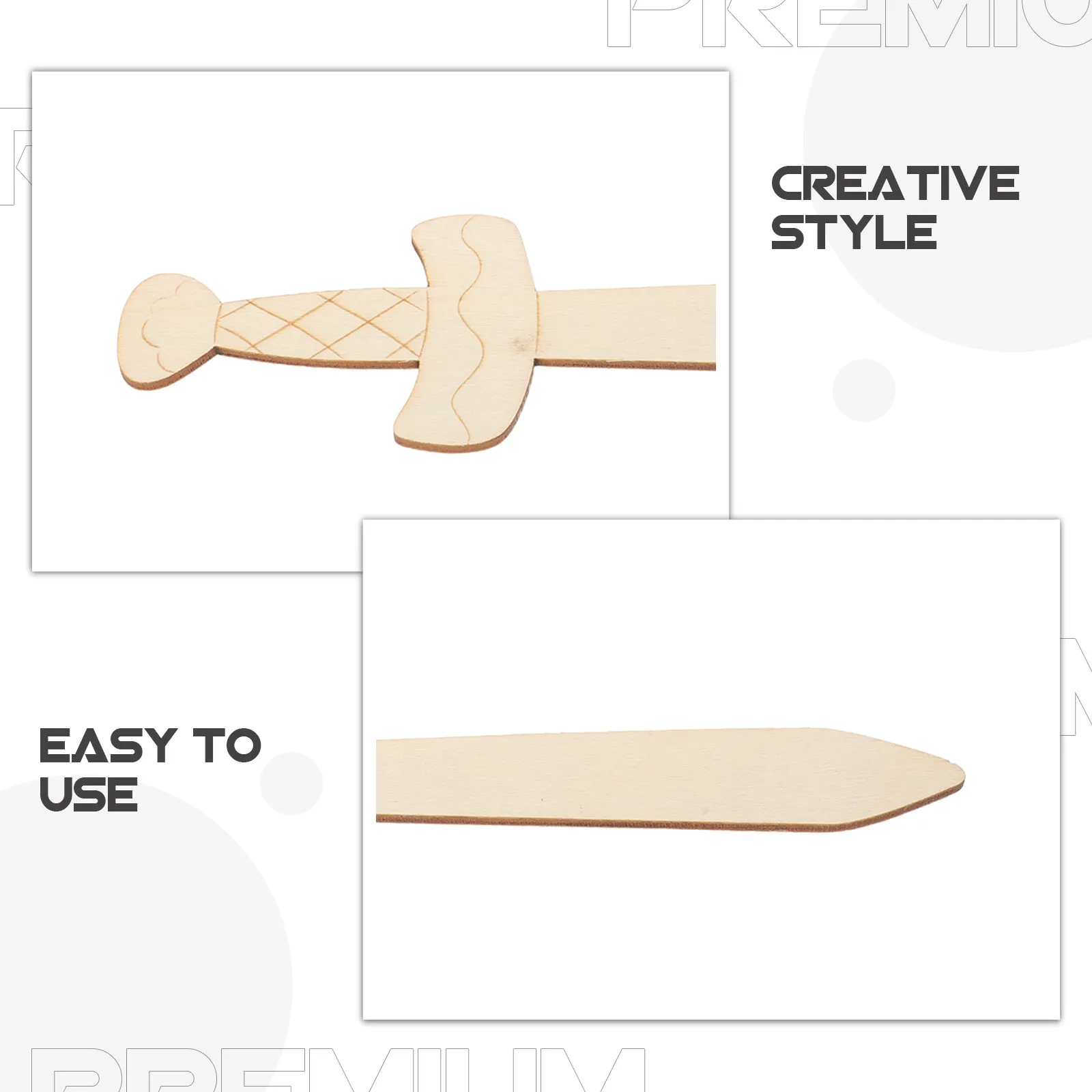 20Pcs Wooden Swords to Decorate Unfinished Wood Sword Craft Shapes for Birthday Party Classroom Family Bonding Creative Painting - view 4