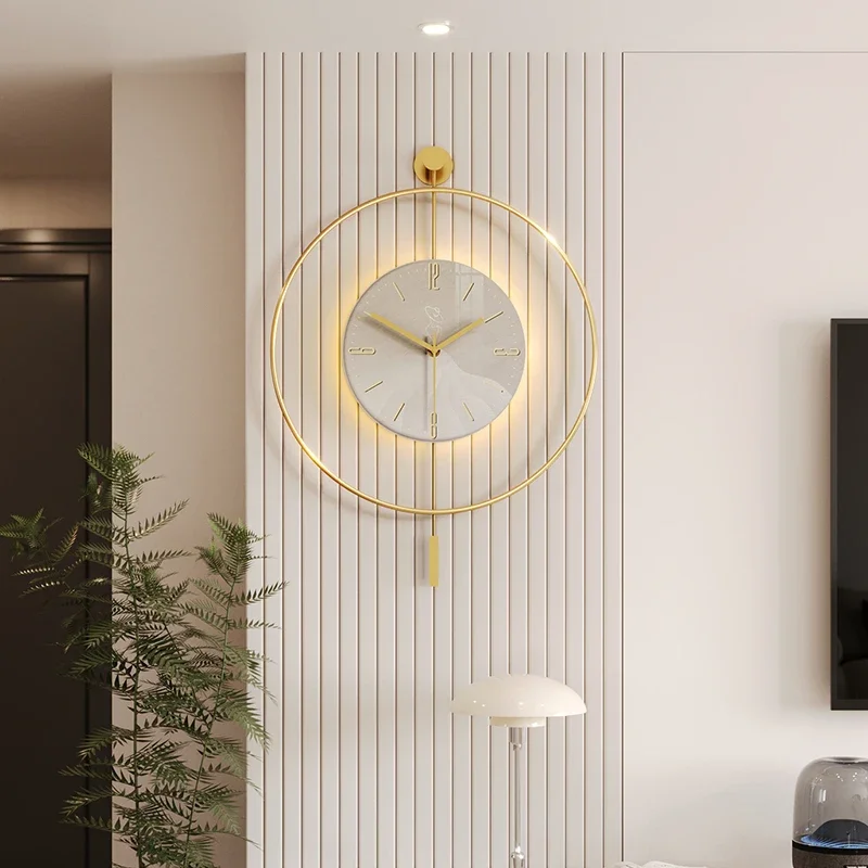 

Led Fashion Clock Wall Luxury Art Mural Mechanism Korean Silent Restaurant Design Wall Watch Aesthetic Reloj Room Decorations