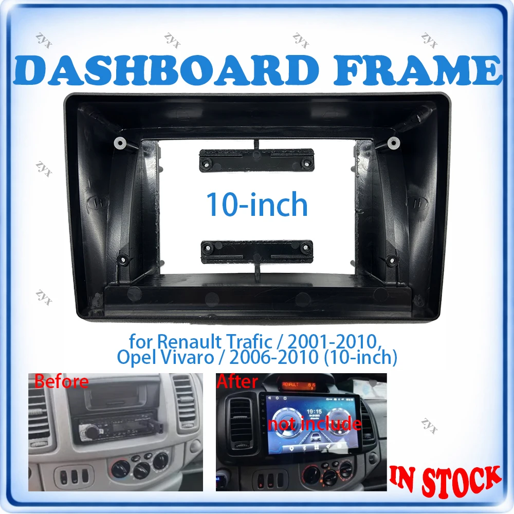 

Car Radio Fascia Frame For Renault Trafic & Opel Vivaro 2001-2010 10 inch With Canbus Decoder & Wiring Harness Car Accessories